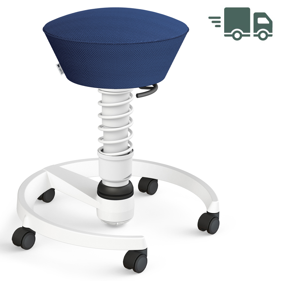 Aeris Swopper Air Mesh-Gewebe Runner blau mit Rollen - Gestell/Feder weiß