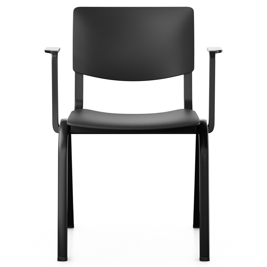 HAG Celi Kunststoffstuhl | Armlehnen | Ausführung komplett schwarz