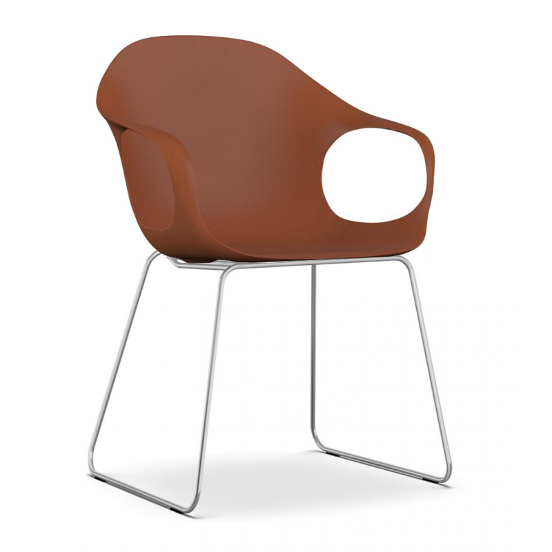 Kristalia Elephant Kufenstuhl | Schale terracotta | Gestell chrom