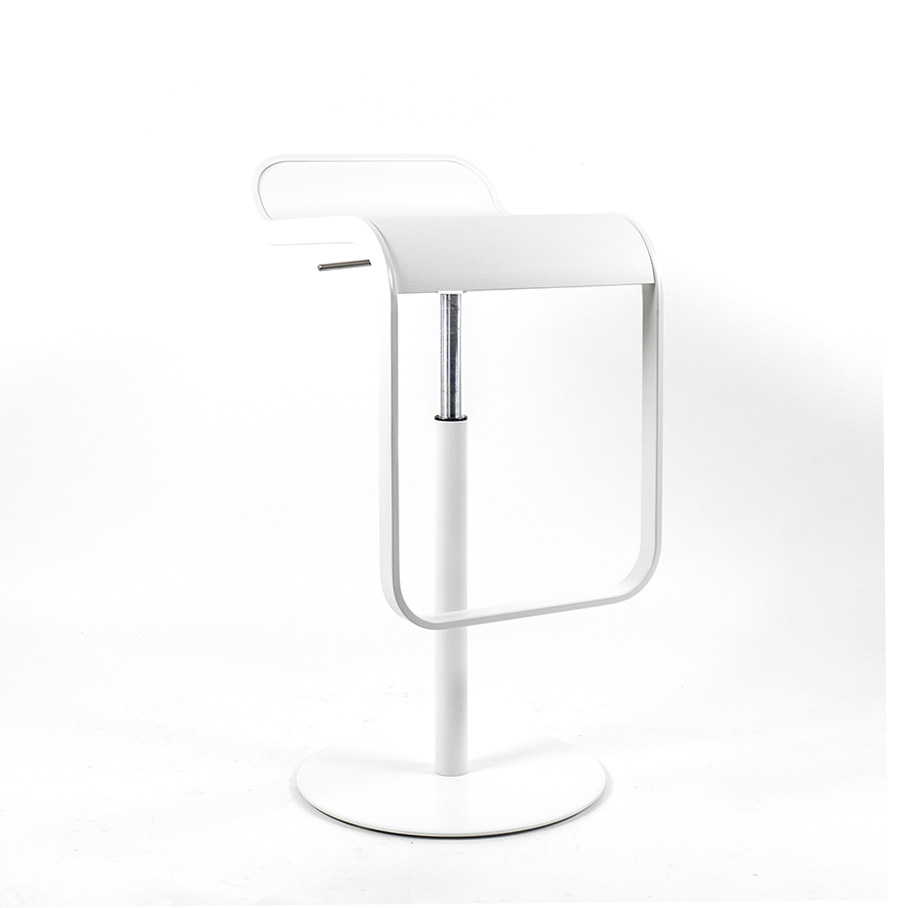 lapalma LEM Barhocker Sitz Fenix weiß | Gestell weiß lackiert | Feder 55-67 cm