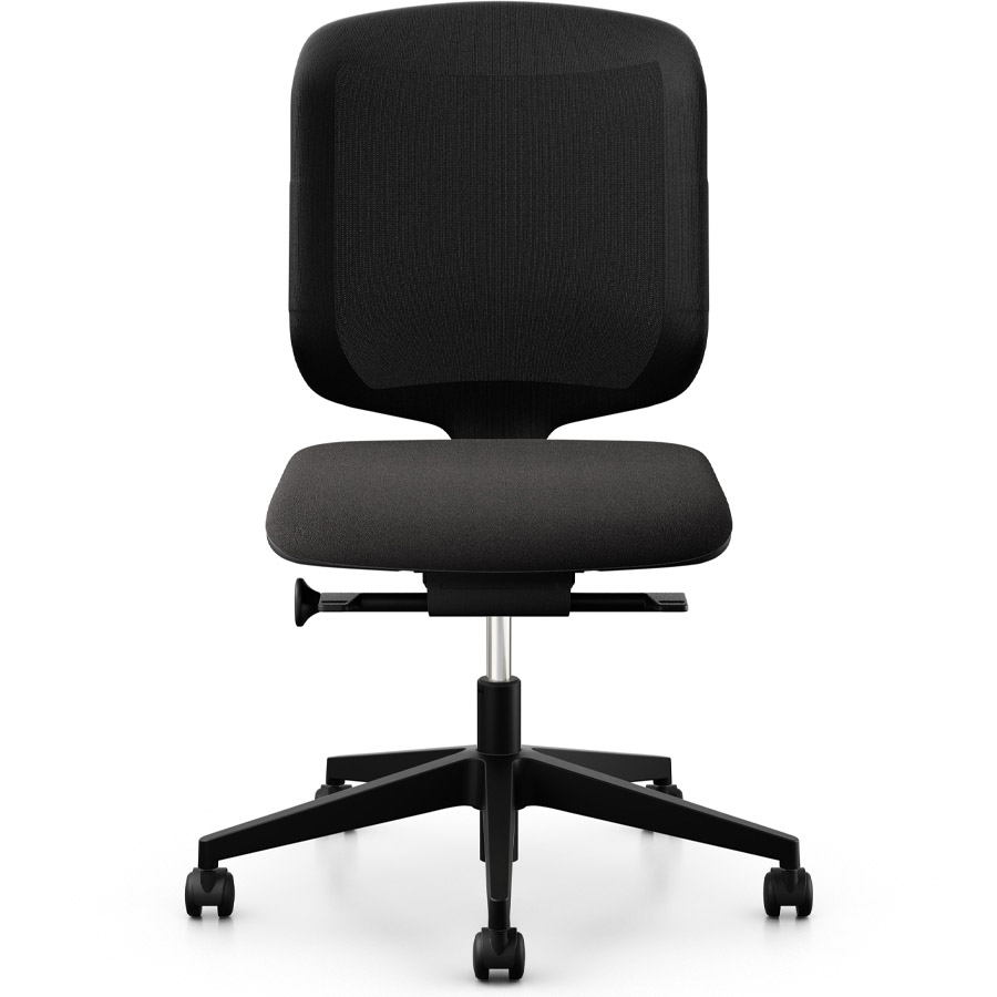 Giroflex 434-3019 schwarz mit Kunststoff-Fußkreuz - Frontansicht