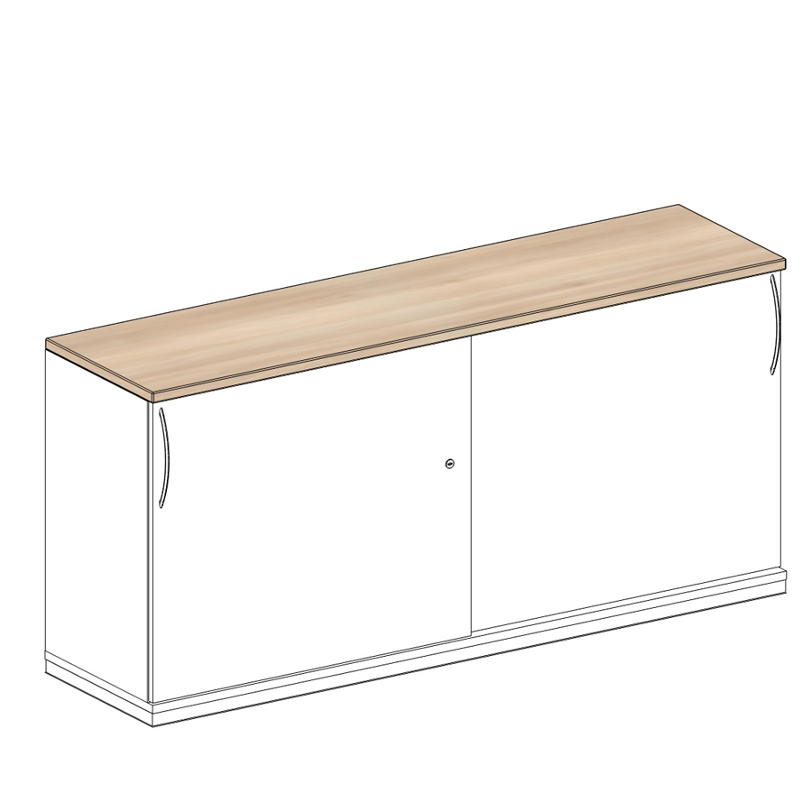 König + Neurath Acta Schiebetürenschrank 2 OH 160x42x75 cm