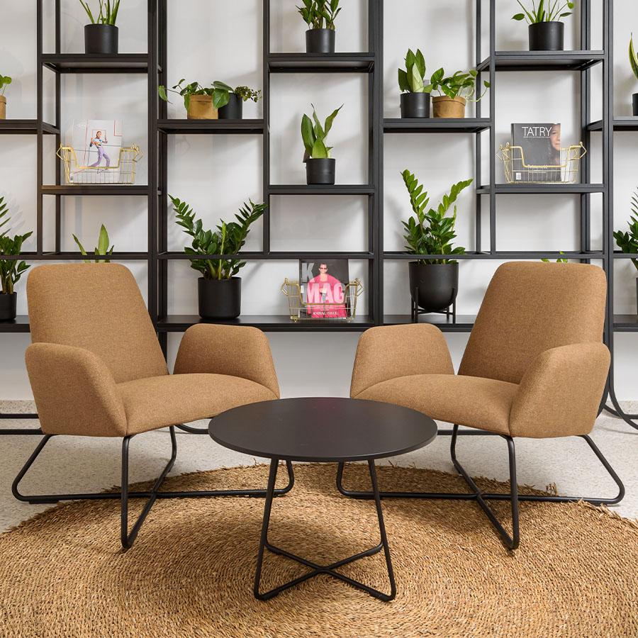 Noti Mishell Beistelltisch Höhe 55 Kufe - Tischplatte schwarz, Gestell schwarz