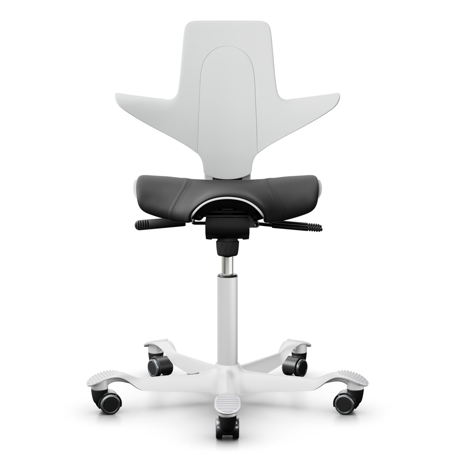 HAG Capisco Puls 8020 weiß mit Polster Leder schwarz 56100