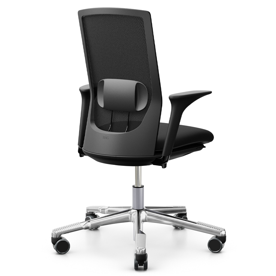 HAG Futu mesh | Bezug FutuKnit solid schwarz | Fußkreuz poliert