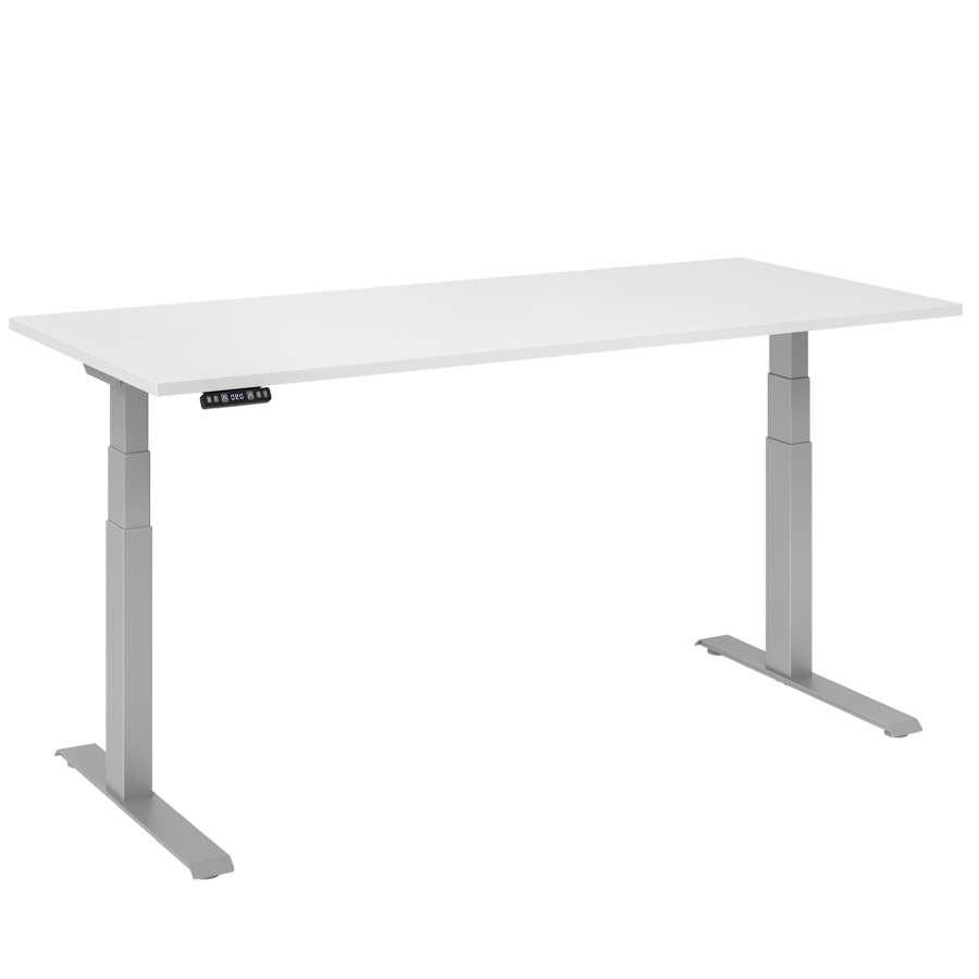 RWH RAPID Schreibtisch elektrisch verstellbar - weiß/silber - 180 cm Breite