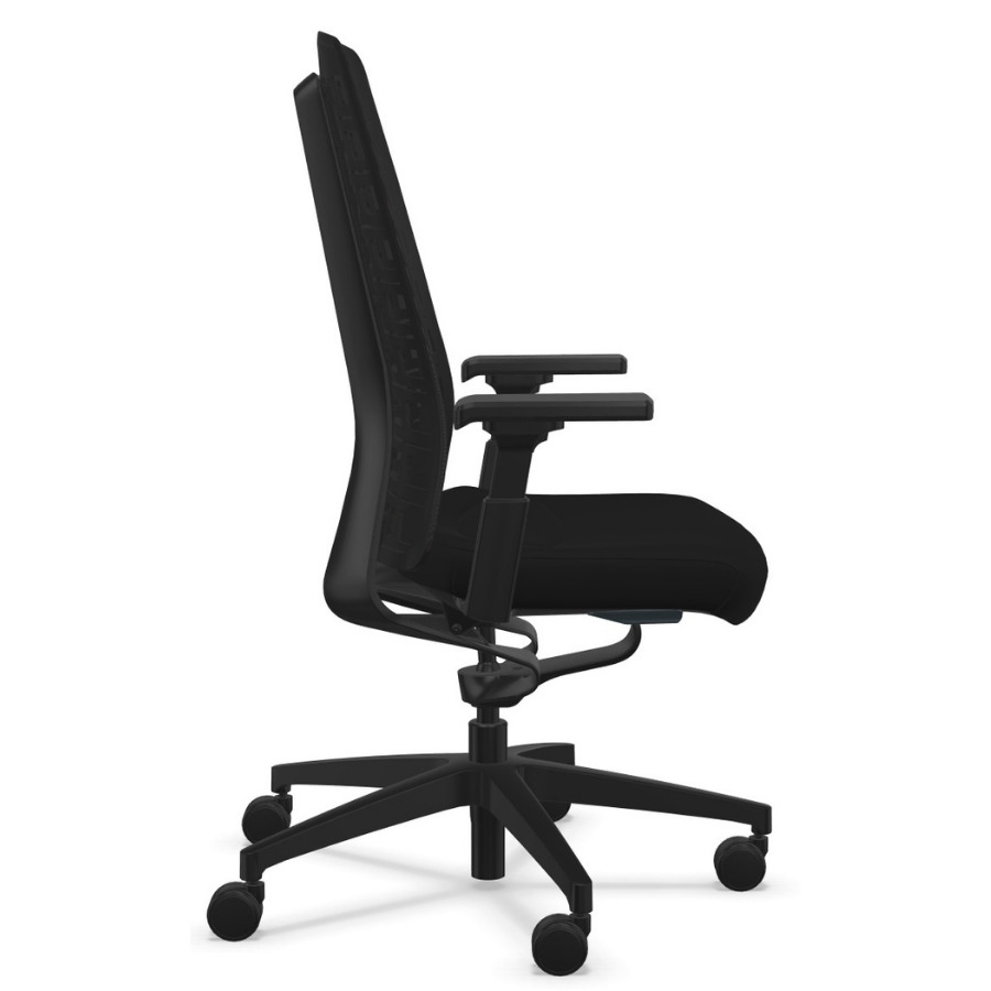 Interstuhl PUREis3 PU213 Bürostuhl schwarz mit Netzrücken 3D-Armlehnen - Seitenansicht