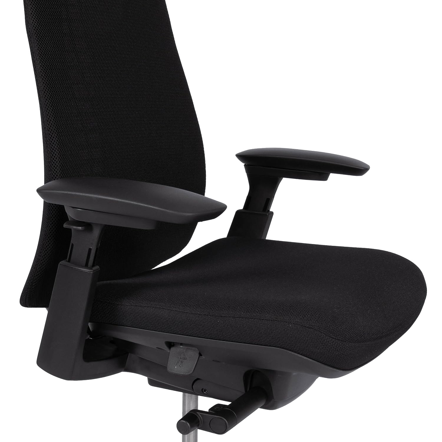 HAWORTH Fern Bürodrehstuhl schwarz mit Netzrücken -Detailansicht