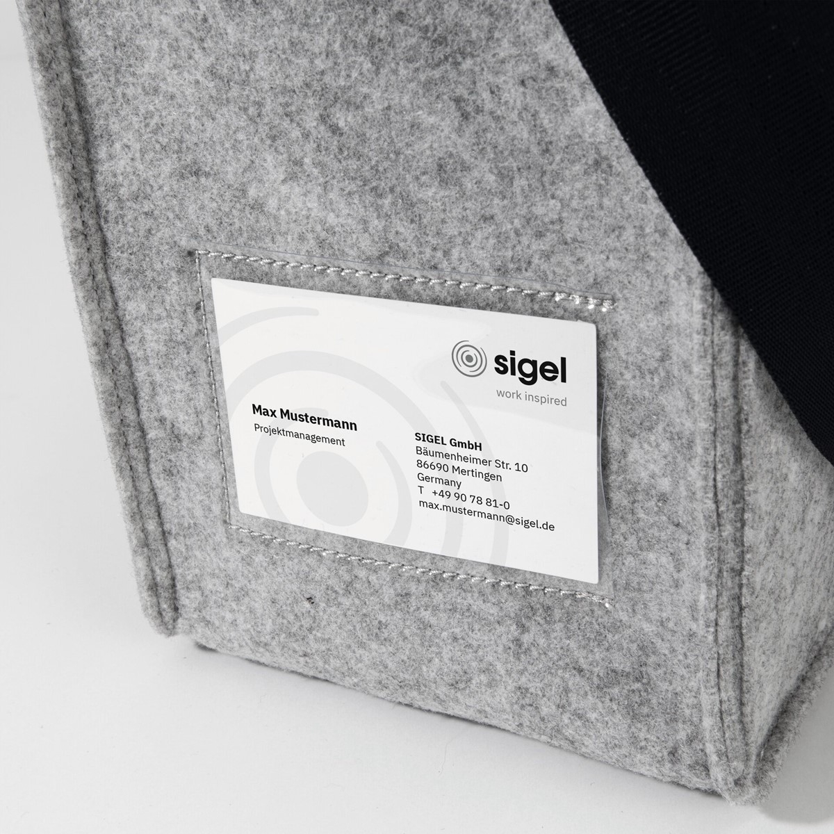 SIGEL Desk Sharing Bag Classic M | Büro Tasche für mobiles Arbeiten | hellgrau