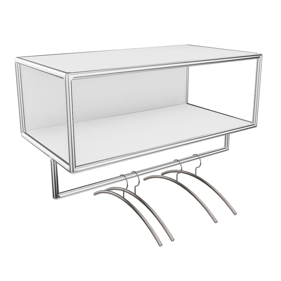 Bosse Garderobe Chrom Breite 80 cm in Melamin Weiß