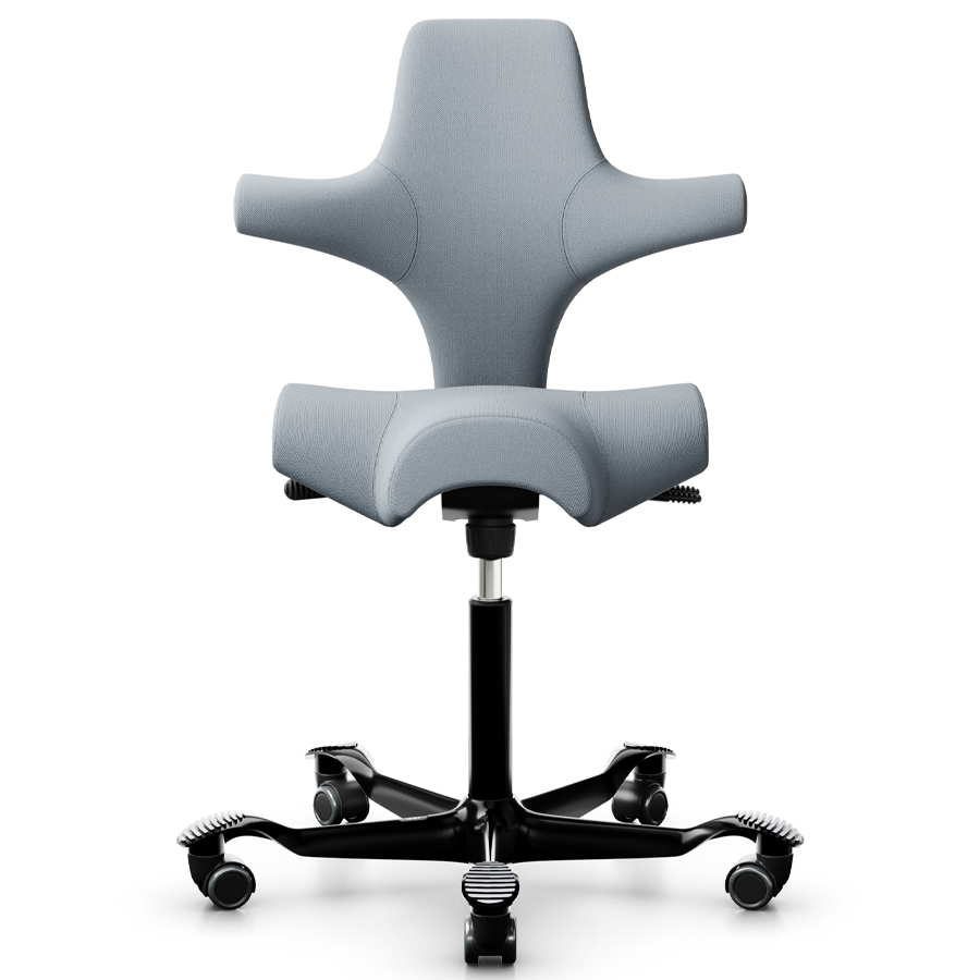 HAG Capisco 8106 Stoff Select grau - Gestell schwarz - Frontansicht