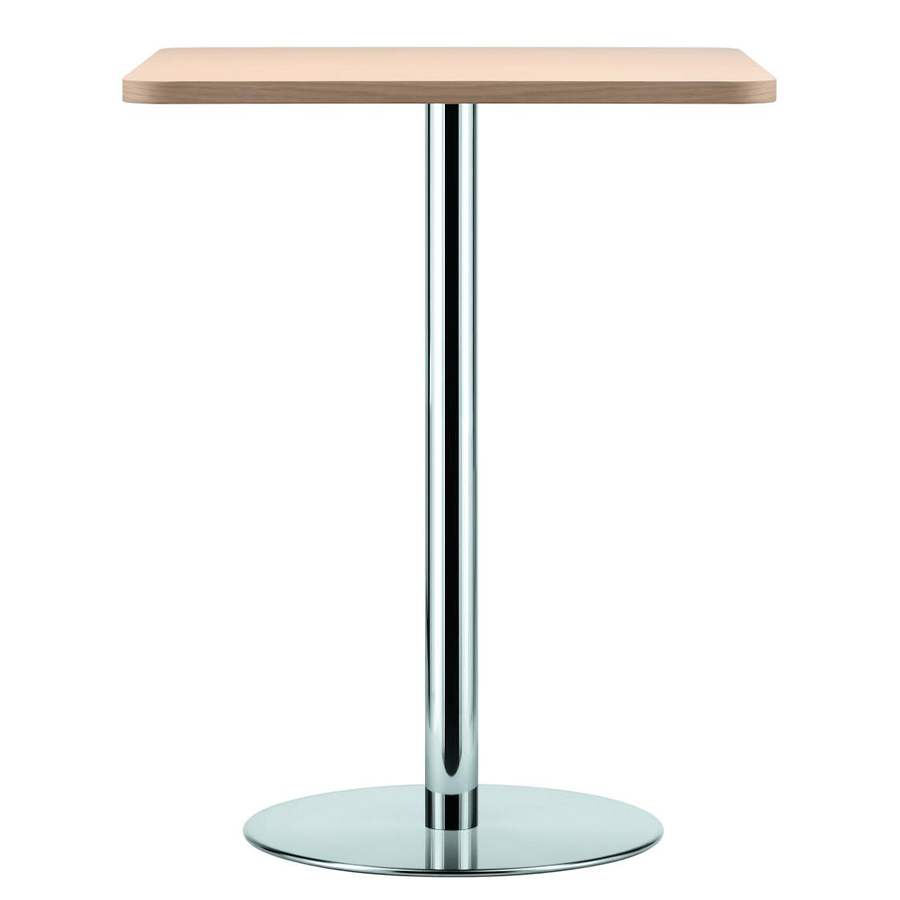 Thonet S 1125 Stehtisch  Höhe 105 cm Tischplatte Buche klar lackiert, Gestell chom, Tischplatte gerade Kanten, abgerundete Ecken