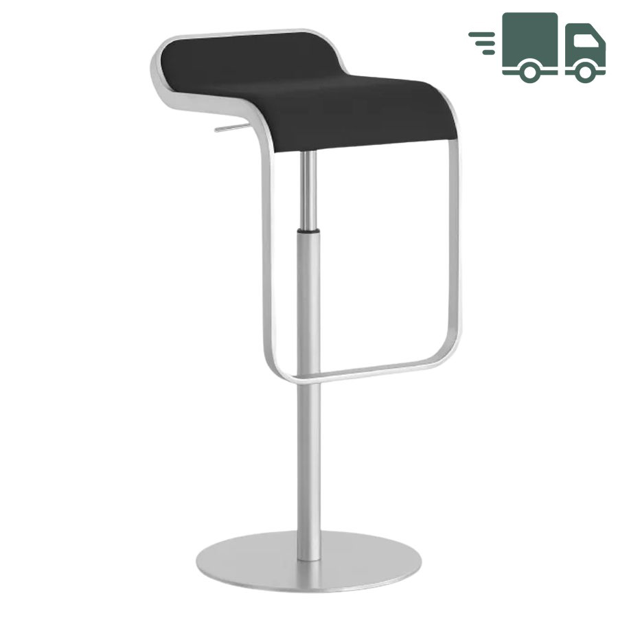 lapalma LEM S83 Barhocker | Sitz schwarz lackiert | Höhenrückverstellung | Gestell verchromt
