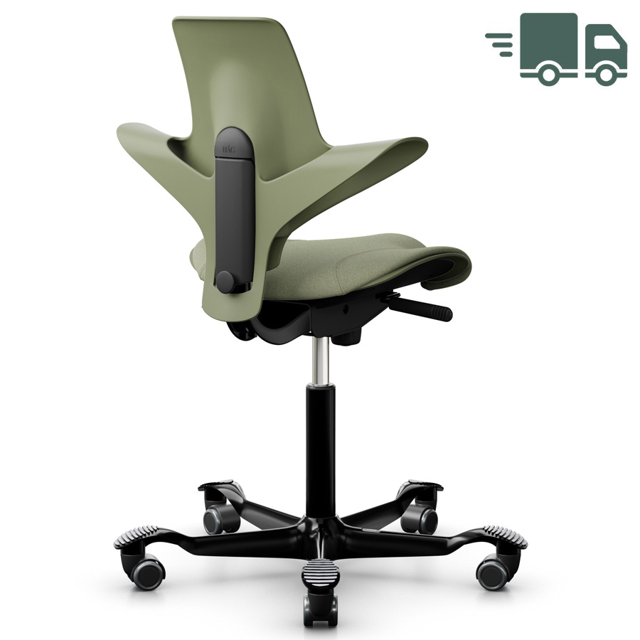 HAG Capisco Puls 8020 Moss grün mit Gestell schwarz Bezug Capture grüngrau