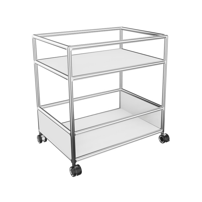 Bosse Servierwagen klein Chrom in Melamin Weiß