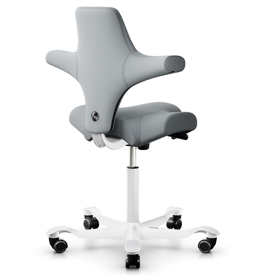 HAG Capisco 8106 hellgrau 094 mit weißem Gestell von hinten