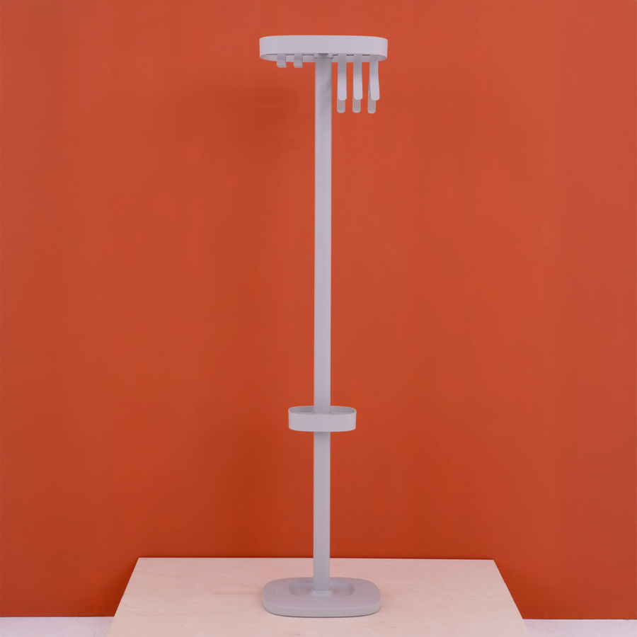 Cascando Plus Garderobenständer | Kleiderbügel und Haken | Schirmständer | Farbe Weiß