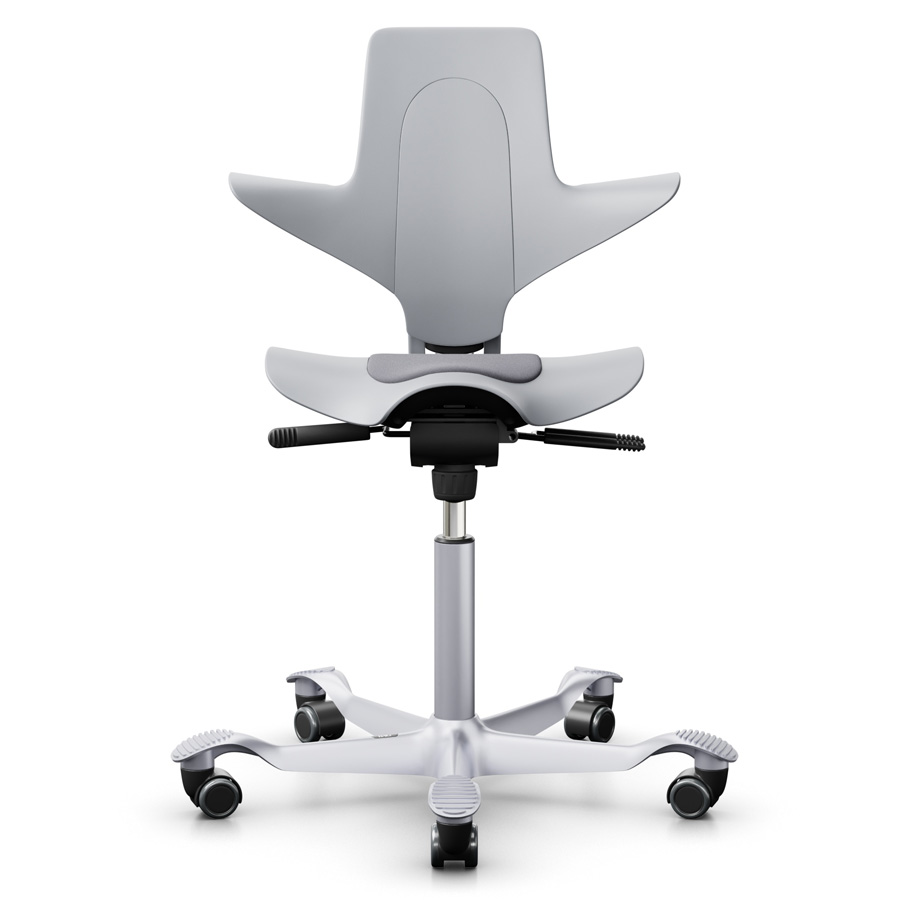 HAG Capisco Puls 8010 Grau mit Kissen Xtreme grau mit Gestell silber