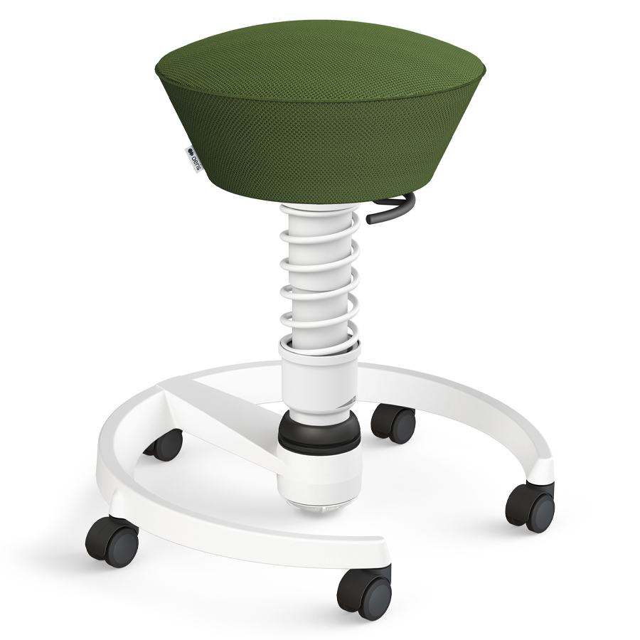 Aeris Swopper Air Mesh-Gewebe Runner grün mit Rollen - Gestell/Feder weiß