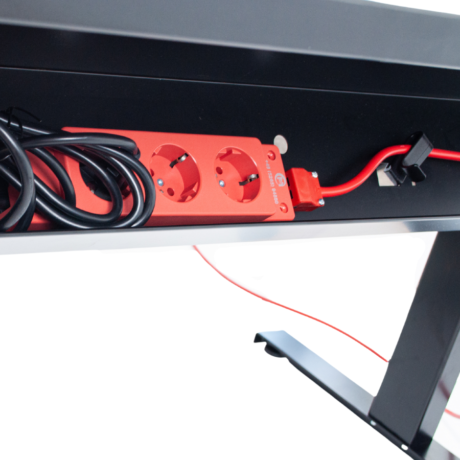 Bundle Schreibtisch CLEO - Steckdose rot