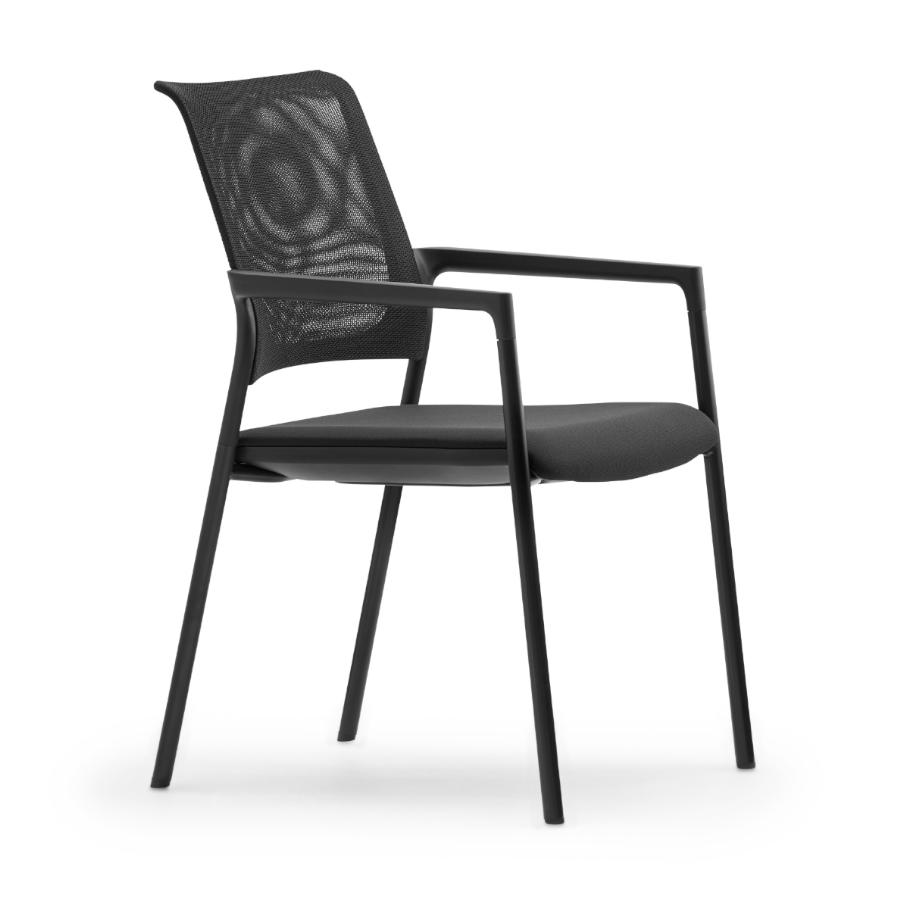 Klöber MERA 47 (mer47) Vierfuß - Gestell schwarz - Netz schwarz