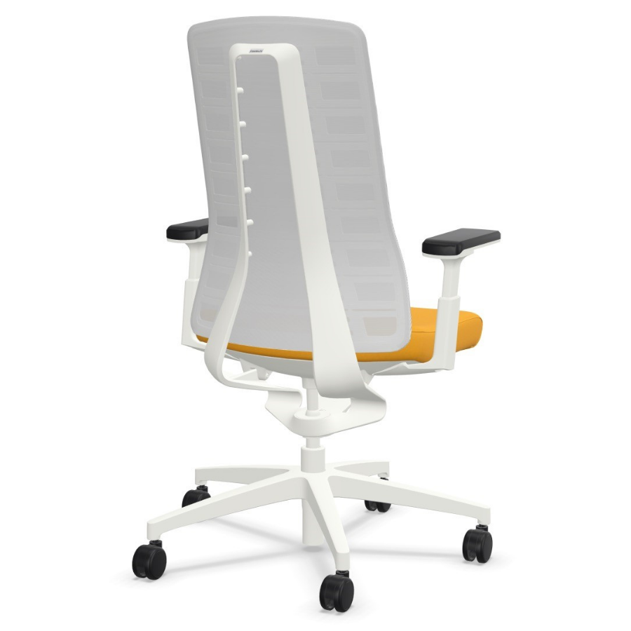 Interstuhl PUREis3 PU21C Sitz gelb - Netz weiß - Rückenansicht