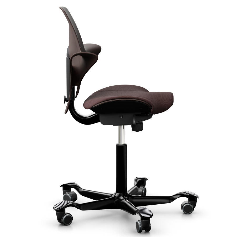 HAG CAPISCO PULS 8020 braun mit Stoff Select chestnut - Gestell schwarz - Seitenansicht