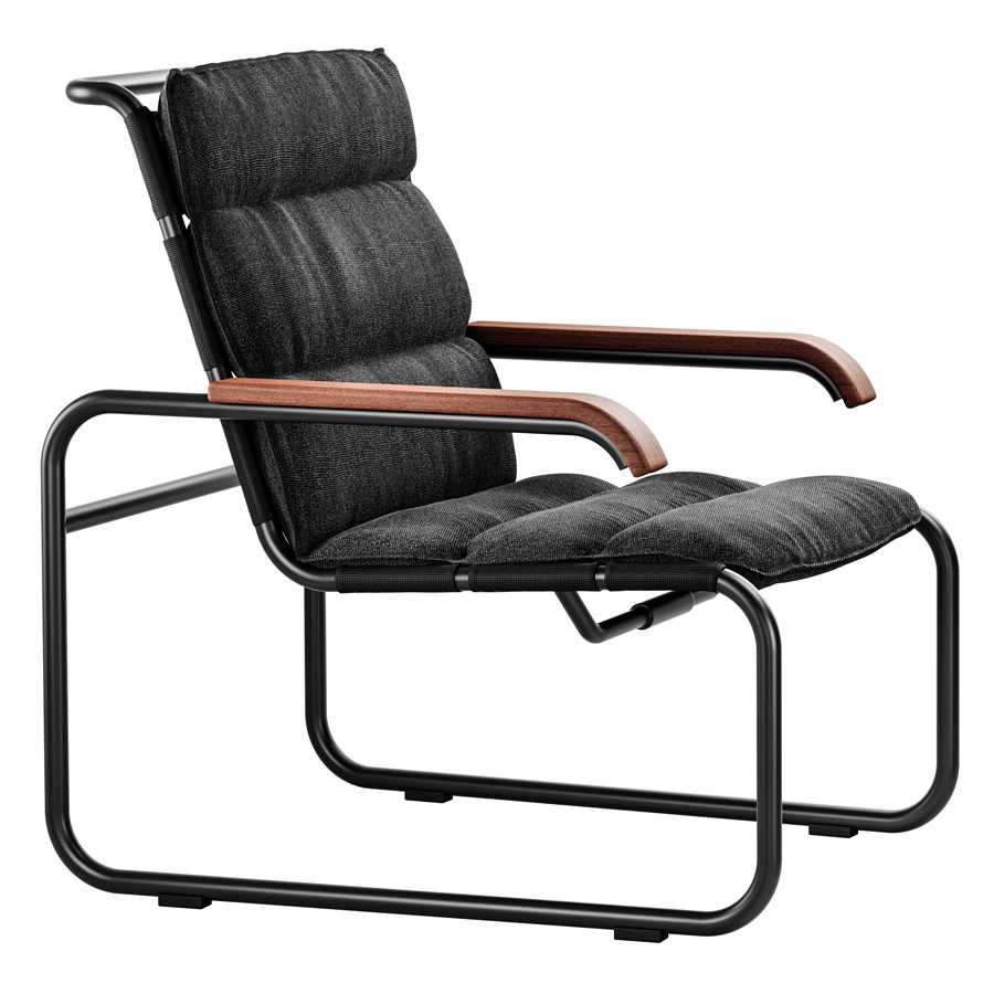 THONET Kissenauflage für Stahlrohr-Freischwinger S 35 N - Farbe anthrazit