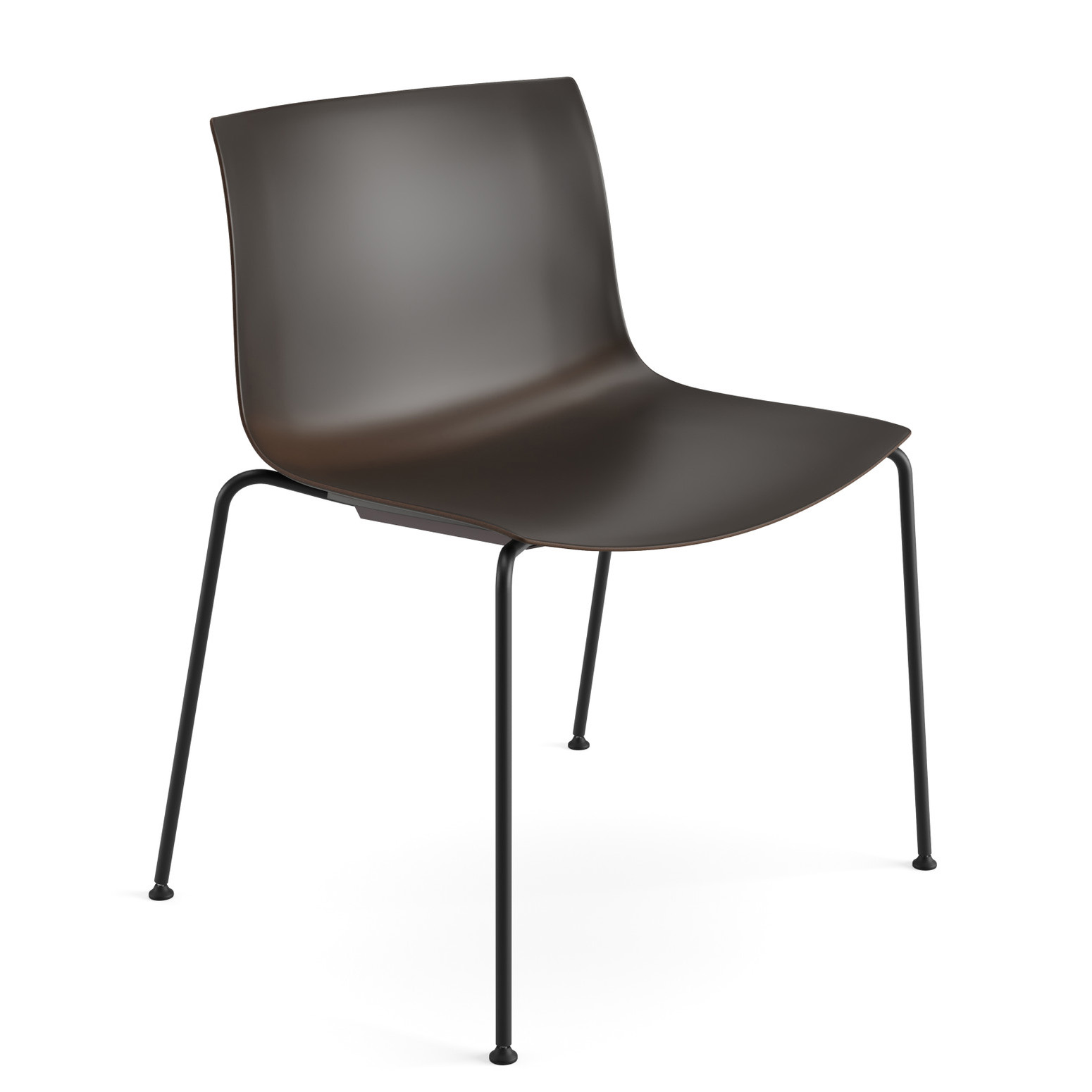 Arper CATIFA CARTA  Esszimmerstuhl 3134 mit Vierfussgestell Schale Coffee