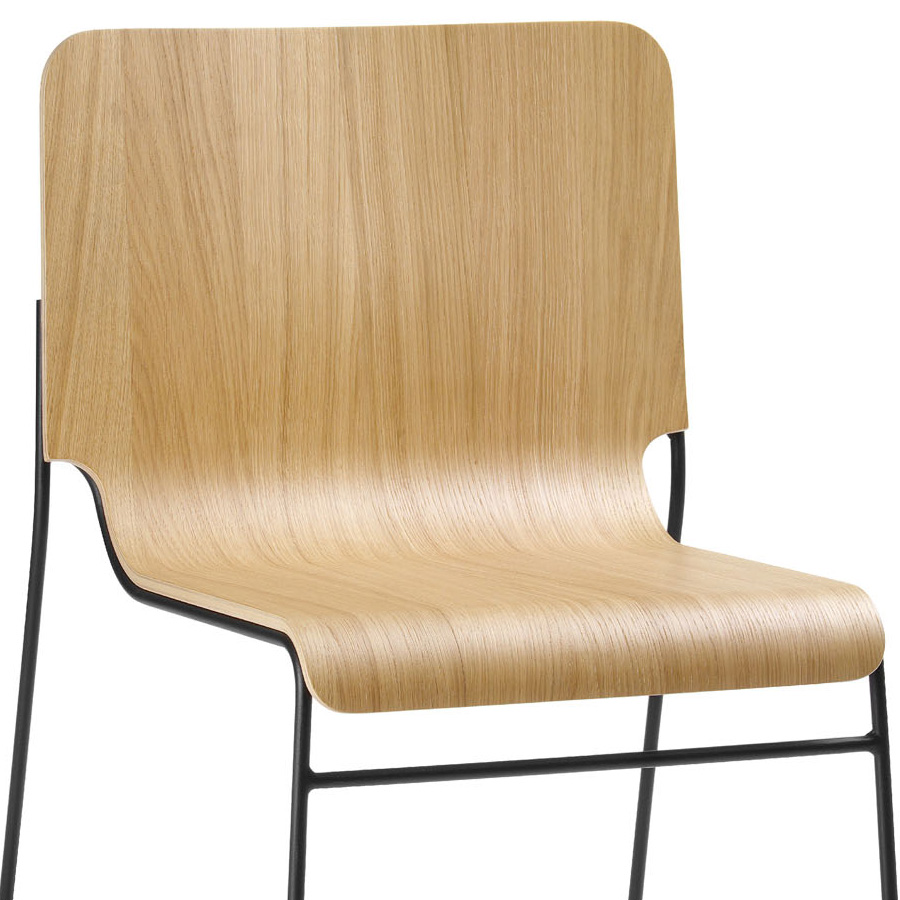 Bejot Wei WE 271 Kufenstuhl Sitzfläche Eiche natur ONB, Gestell schwarz