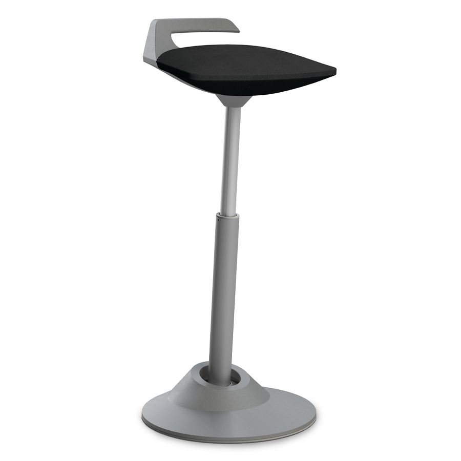 Aeris Muvman Stehhilfe Mikrofaser - High-Feder - Gestell grau - Bezugsstoff schwarz