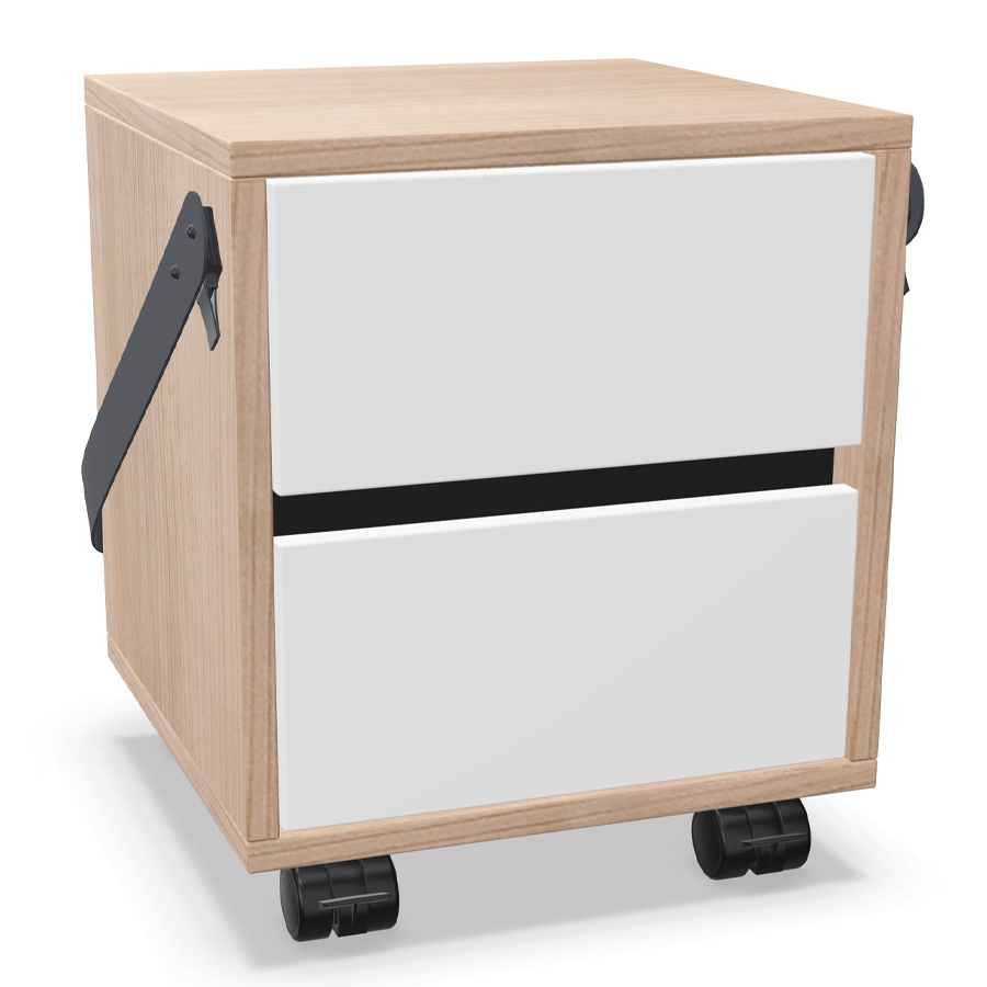 Palmberg Rollcontainer/Sitzhocker FIFFI mit Gurt/Lederschlaufe