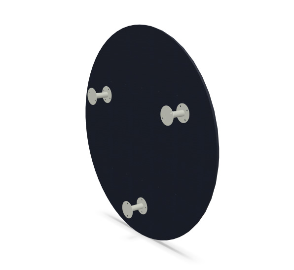 Cacando Pillow Round Ansicht von hinten mit Abstandshalterungen