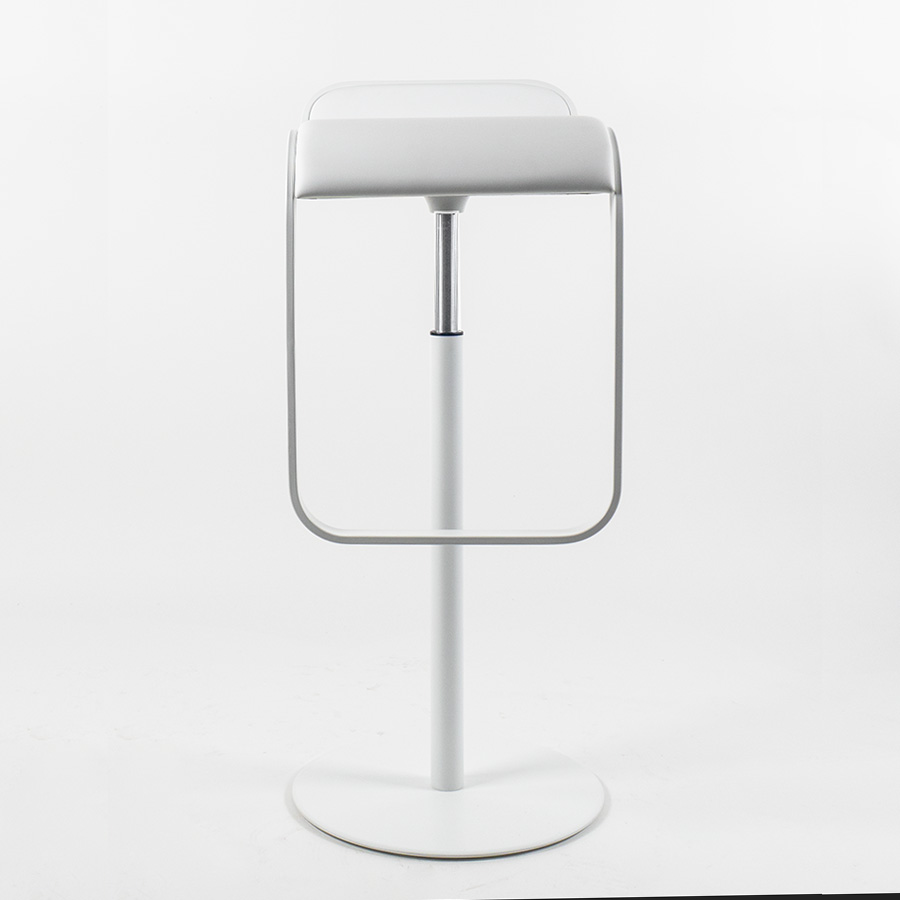 lapalma Lem Leder weiß - Gestell weiß lackiert - Gasfeder chrom matt