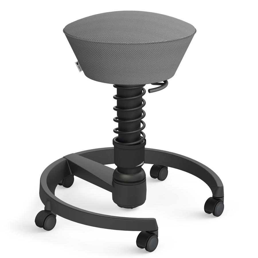 Aeris Swopper Air Mesh-Gewebe Runner grau mit Rollen - Standardfeder - Nahaufnahme