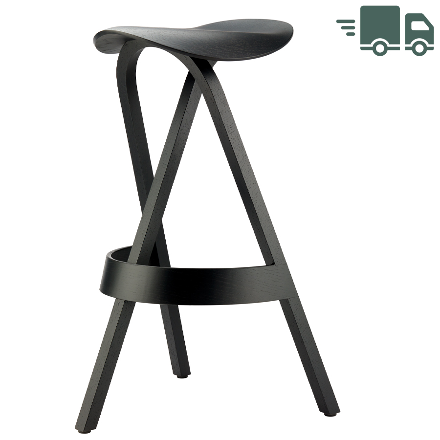 THONET 404 H Holzbarhocker - Eiche schwarz gebeizt