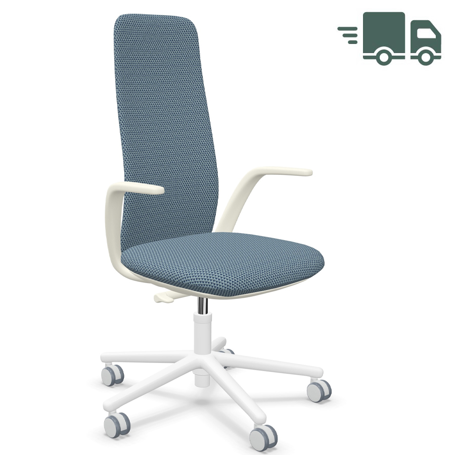 HAWORTH Nia Bürostuhl - Stoff Diagonale chevron blau