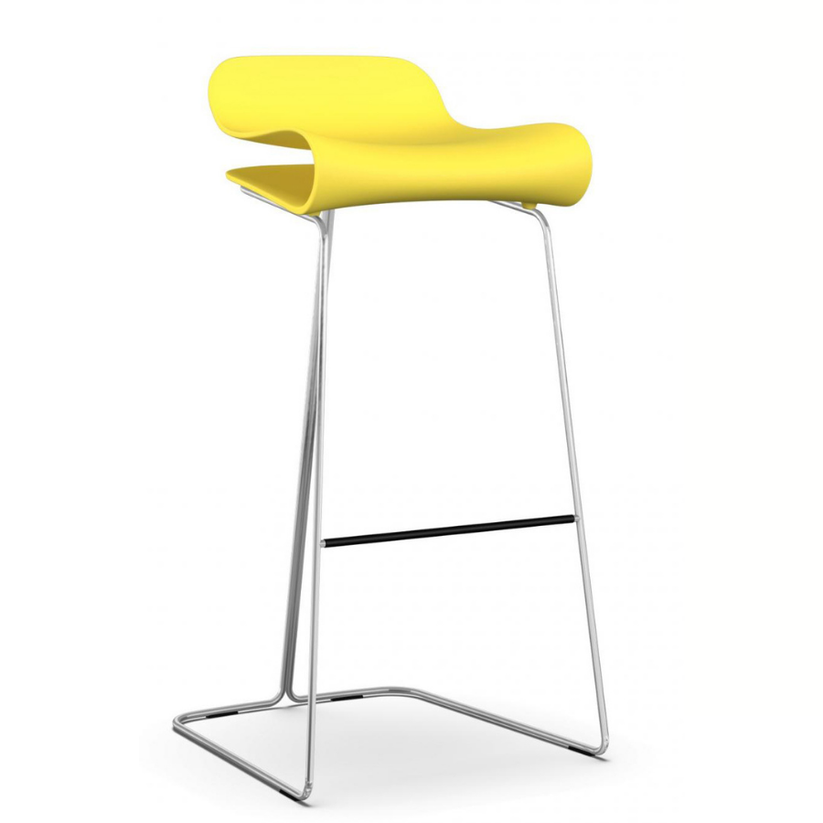 Kristalia BCN Barhocker mit Kufengestell verchromt