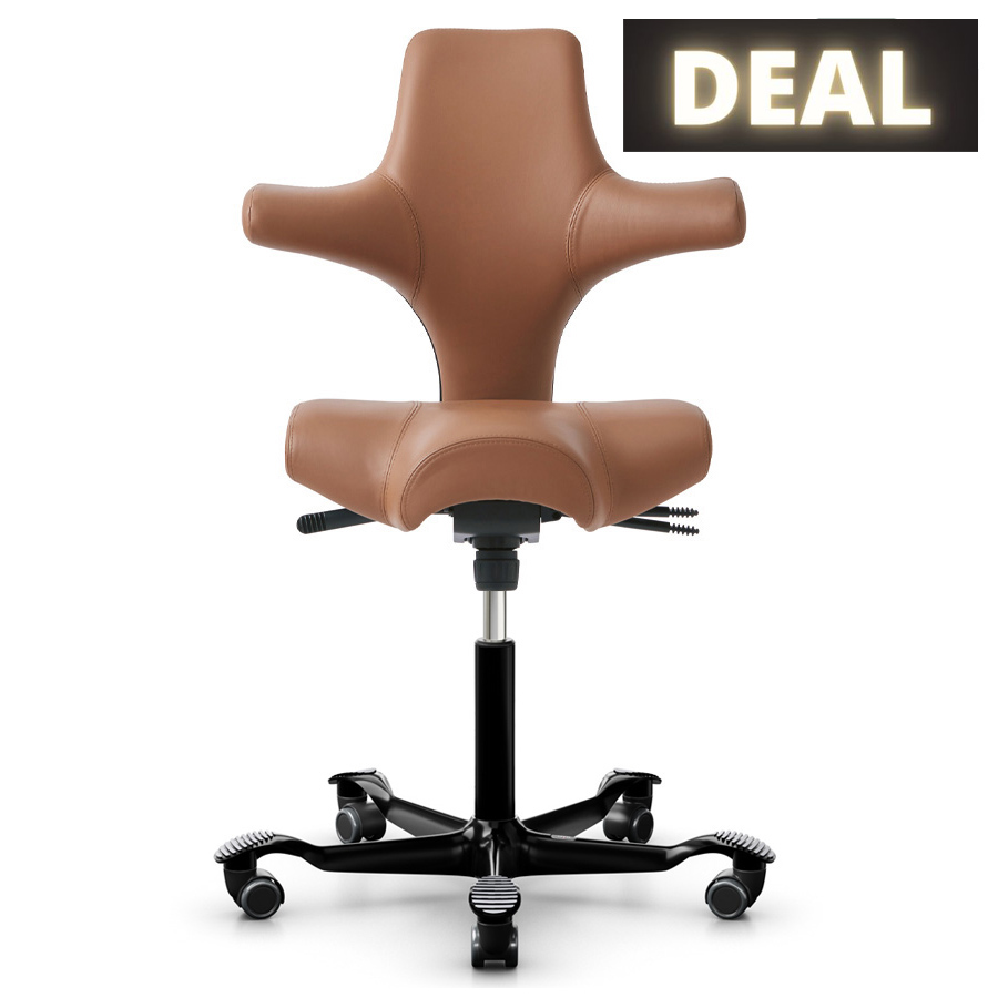 HAG Capisco 8106 - Leder Paloma Soft 5429 natur - Gestell schwarz