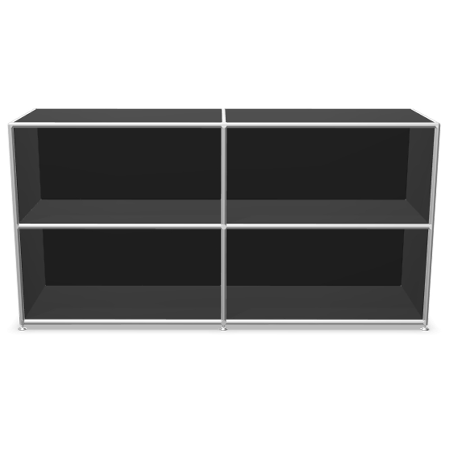 Bosse Regal Chrom 2 OH Breite 160 cm in Melamin Schwarz