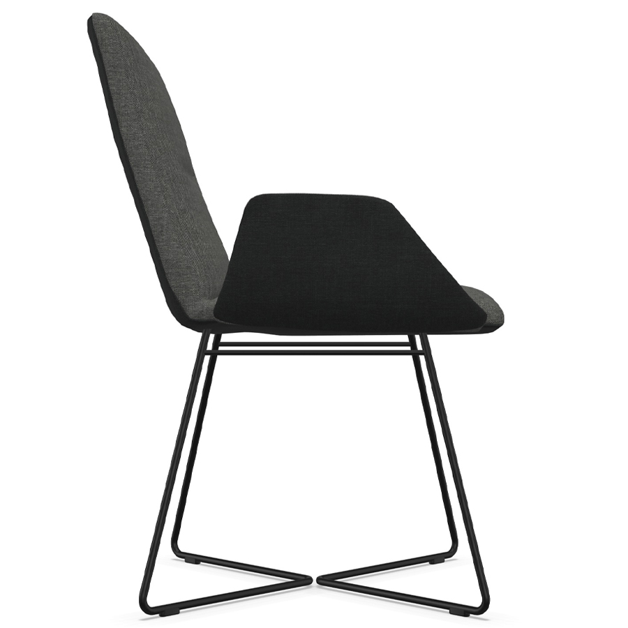 W. Schillig Stuhl mit Armlehnen u. Drahtrohrgestell - Seitenansicht