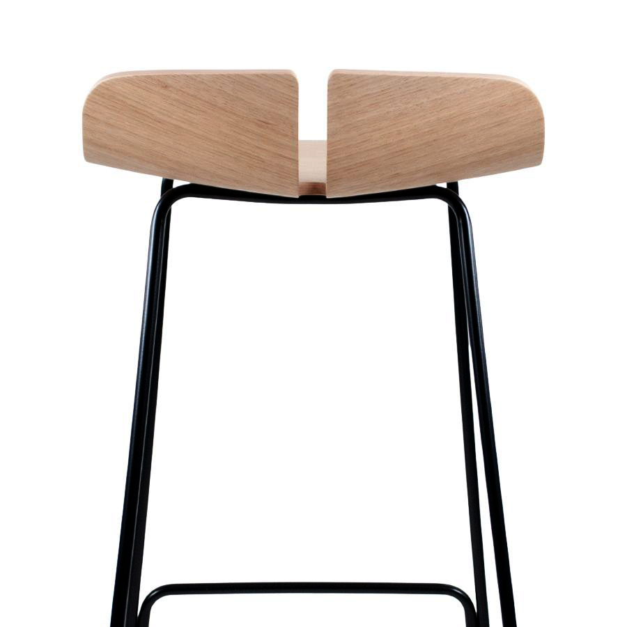 lapalma LINK Barhocker - Gestell schwarz - Sitz Eiche gebleicht - Rückseite