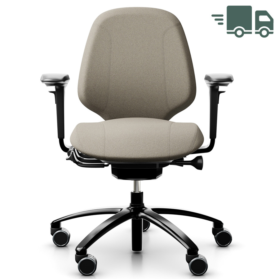 RH Mereo 200 Beige mit Gestell schwarz Frontansicht