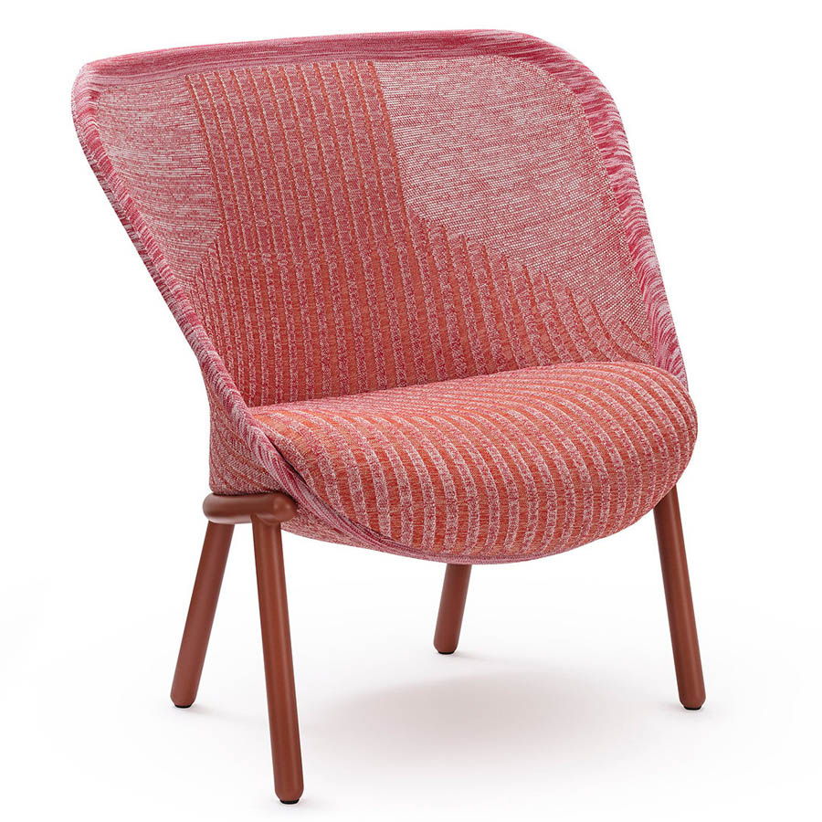Haworth Cardigan Lounge | Strick rot | Gestell rostrot