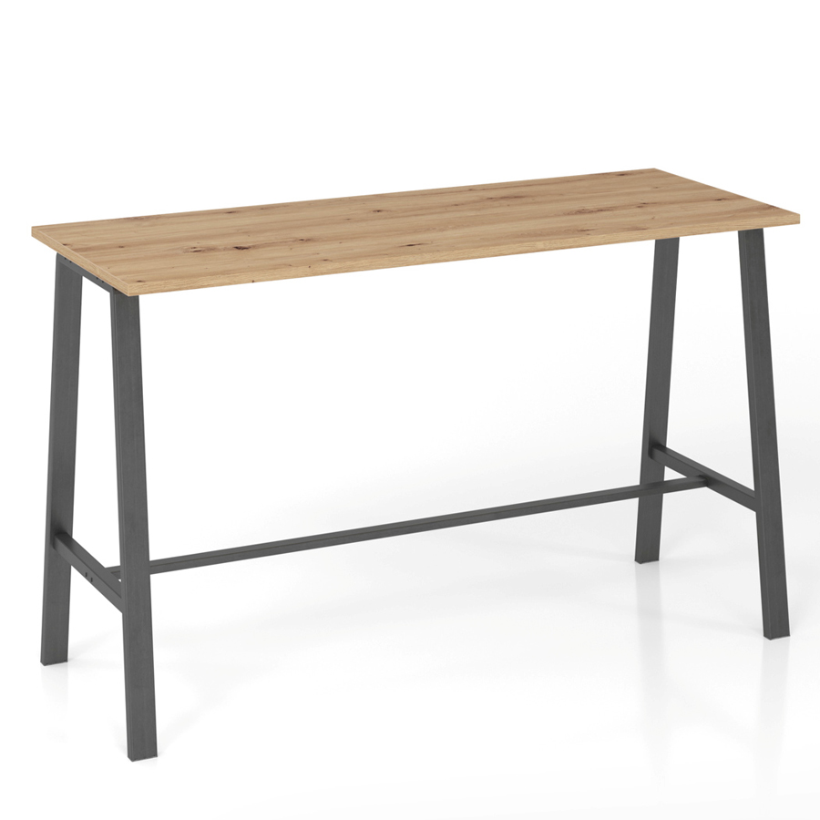 RWH Stehtisch Alina Asteiche - Gestell Stahlrohr grau