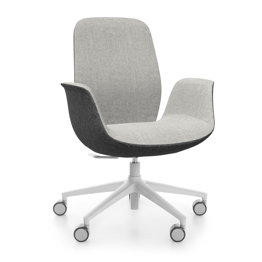 Profim ElliePro 20ST Bezug grau dunkelgrau Synergy Fußkreuz weiß