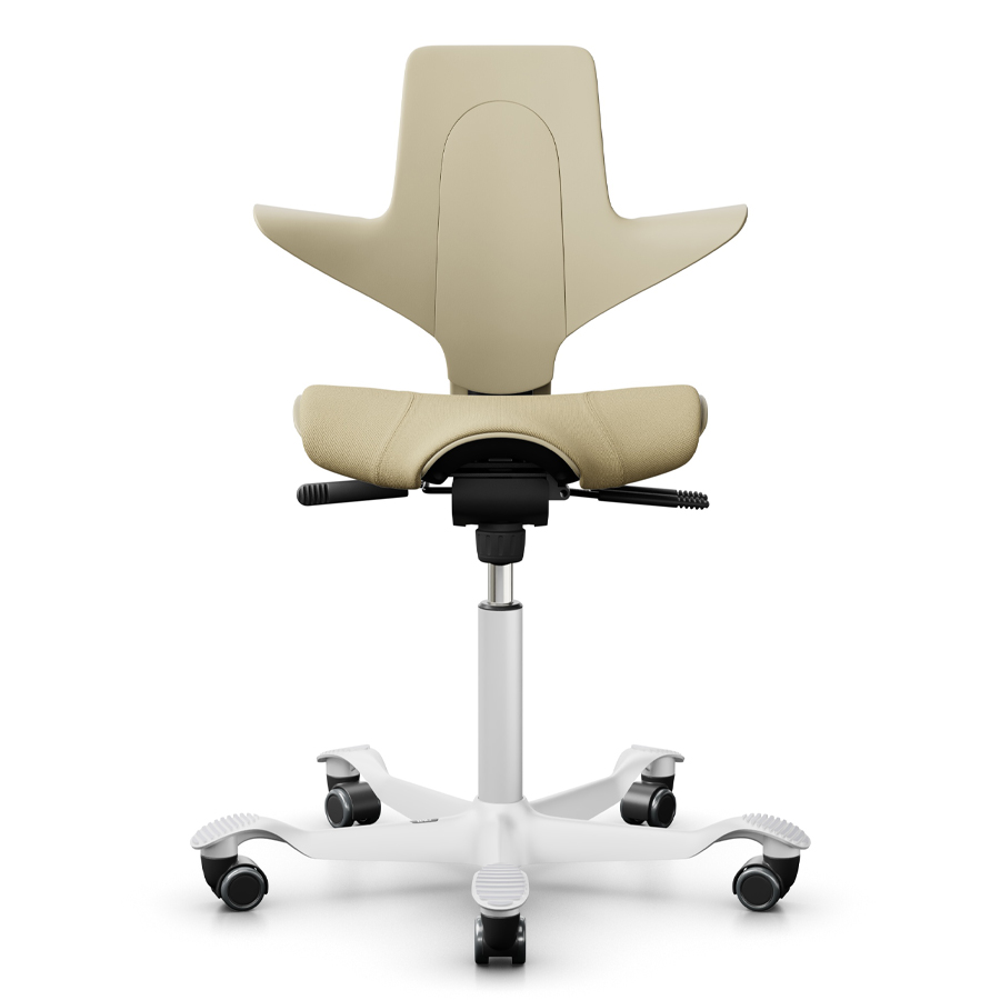 HAG CAPISCO PULS 8020 | Schale Sand | Sitz Select light Ochre | Gestell weiß