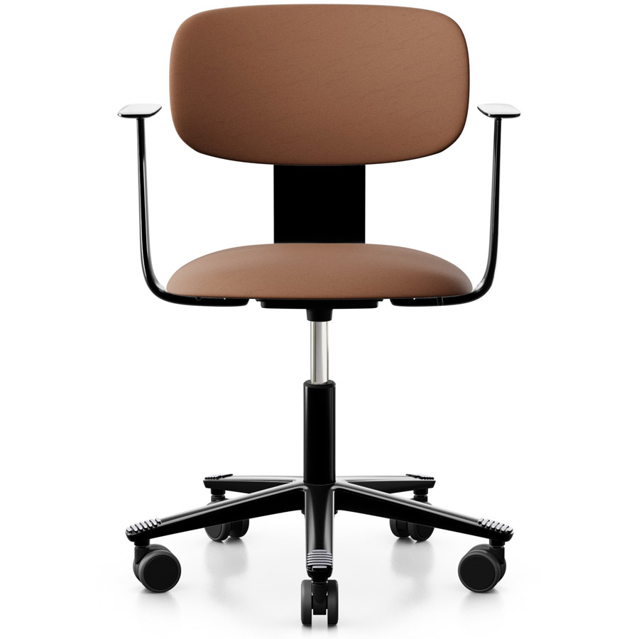 HAG Tion 2160 Bürostuhl schwarz - Sitz u. Rücken gepolstert Leder Elmosoft EL33004 - Frontansicht