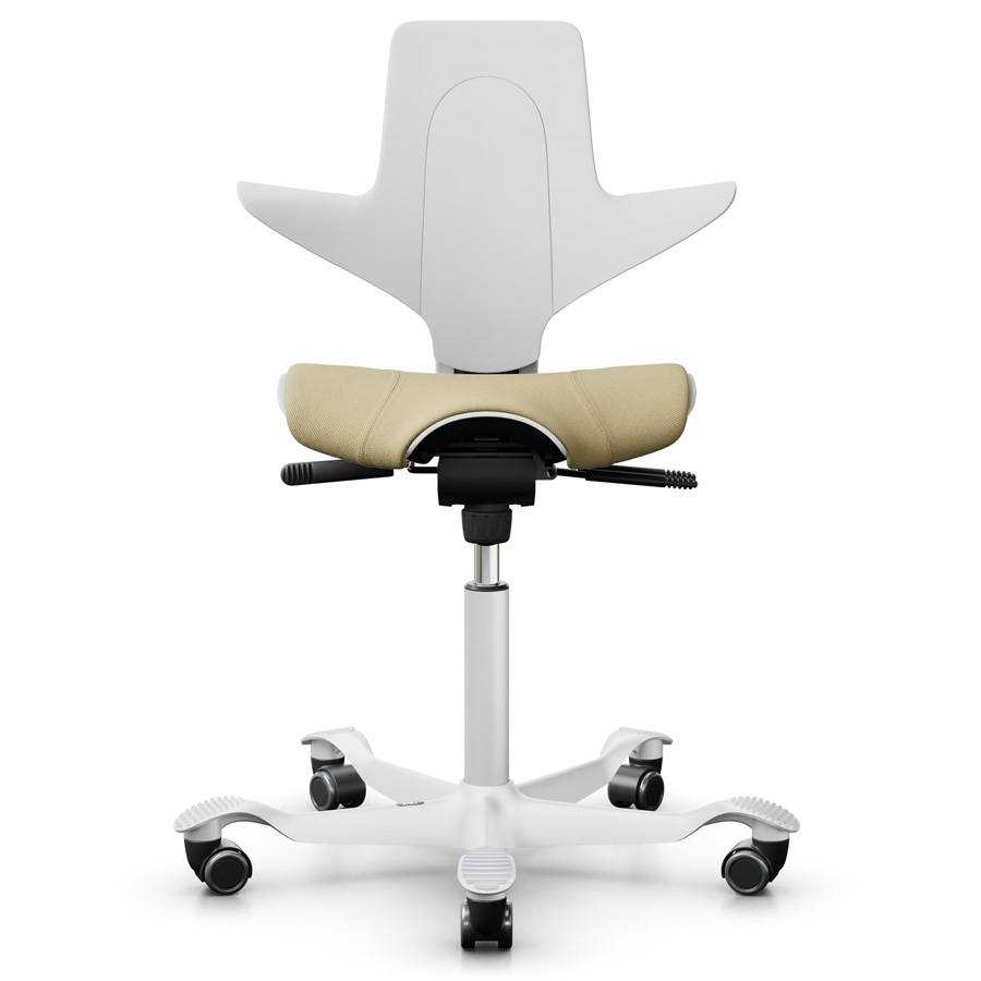 HAG Capisco Puls 8020 weiß mit Polster Select light ochre SC62097