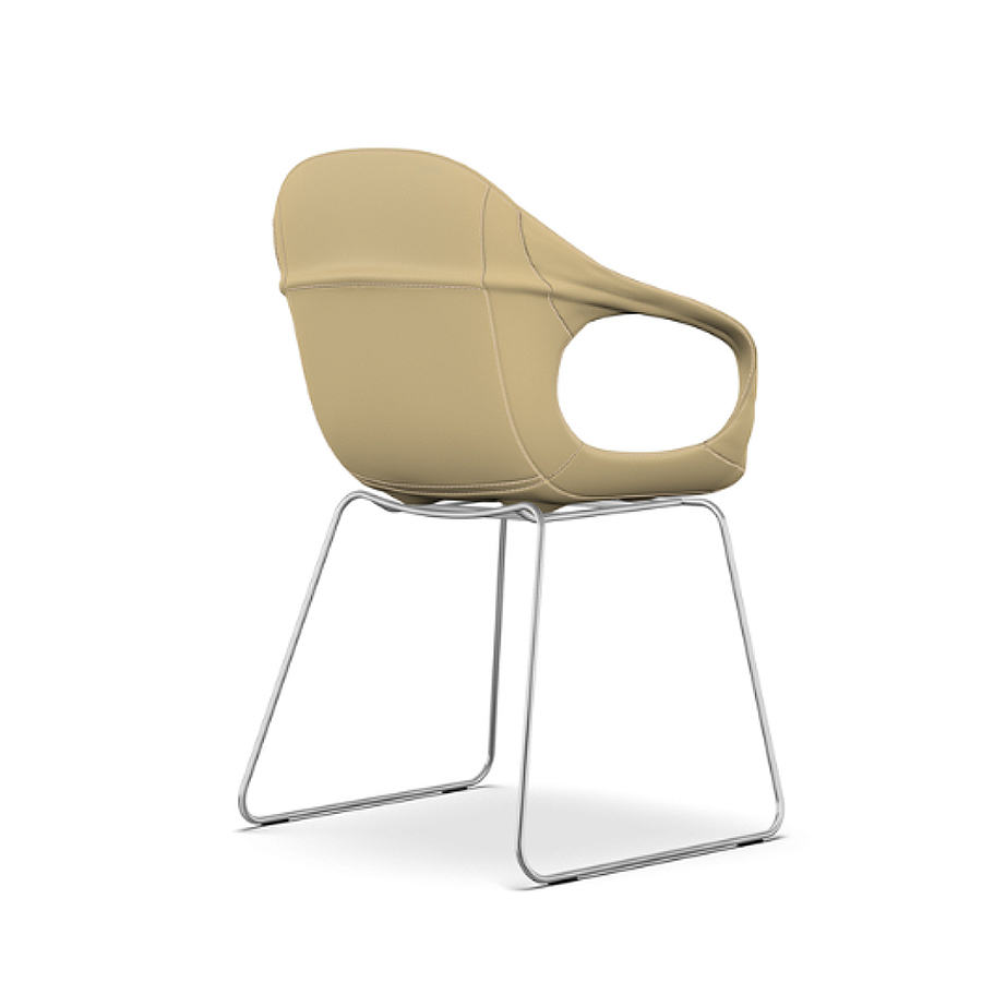 Kernleder beige Kufengestell Kristalia Elephant